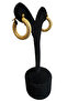 - Irem 3914 Zircon Stone Waterway Model Steel Hoop Earrings - 2