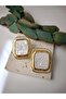 Mineli Gold Detailed Plate Model Earrings