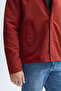 Men's Brick Color Hooded Short Parka - 3