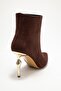 Crista Brown Suede Pointed Toe Women's Heeled Boots - 5