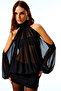 Aurea Transparent Mini Dress (Black) - 3