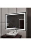 LED Mirror Rectangular, 100x75cm, Verite MotionGlow Marcello, Defogging System, Clock & Thermometer,
