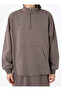 Half Zipper Sweatshirt & Long Skirt Two-Piece Set - Mink - - 5