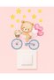 Outlet Cover Sticker - Children's Baby Room Wall Sticker - Teddy Bear on a Bicycle Outlet Cover Sticker - 2