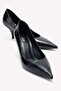 Black-Women's Short Heeled Croco Stiletto