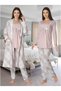 Women's Powder Long Sleeve Winter Cotton Maternity Maternity Dressing Gown Pajama Set Set