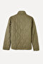 Men's Khaki Quilted Stand Collar Coat - 6