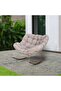 Emily Rocking Chair - Cream Beige, Steel Frame Spun Polyester, 1 Year Warranty, Outdoor Balcony Set - 2