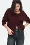 Burgundy Comfortable Fit Buttoned Knitwear Women's Cardigan Mg2552 - 6