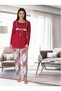 Women's Fuchsia Long Sleeve Winter Cotton Maternity Pajama Set - 4