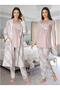 Women's Powder Long Sleeve Winter Cotton Maternity Maternity Dressing Gown Pajama Set Set - 3