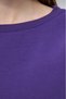 Women's Purple Crew Neck Hoodless Patternless Sweatshirt - 3