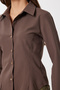 Waist-Sitting Woven Shirt Ldz0056 Brown - 4