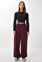 Barrel Fit Knitted Sweatpants with Stoppers Lub0254 Mürdüm - 3