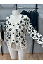 Women's Crochet Look Openwork Buttoned Cardigan - 3