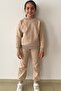 Unisex Beige Color Tracksuit Set - Sweatshirt and Jogger a - 2