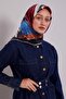 وشاح قطني بنمط سمك السلمون والزيبرا