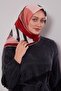 وشاح قطني بنمط هندسي أحمر - 2