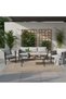 Lianne 5-Seater Outdoor Sofa Set - Grey Steel & Texteline, Includes 1 Three-Seater & 2 Singles - 2