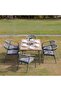 Amanda 1 + 6-Seater Outdoor Dining Set - Black Texteline, 1 Year Warranty, Ideal for Outdoor Living - 5