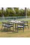 Amanda 1 + 6-Seater Outdoor Dining Set - Black Texteline, 1 Year Warranty, Ideal for Outdoor Living - 4