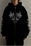 Inferno Tribal Patterned Zippered Hoodie
