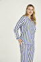 Valentine's Day Concept Women's and Men's 2-Piece Striped Pattern Pajama Set Special for Couples - 3