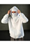 White Ninja Full Closure Hooded Cardigan - 4