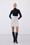 Button Detailed Mini Tweed Skirt - Stone - 5