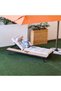 Sunny Lounger with Attached Side Table - Beige Outdoor Sun Lounger, 1 Year Warranty, Comfort Design - 2