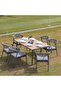 Amanda 1 + 6-Seater Outdoor Dining Set - Black Texteline, 1 Year Warranty, Ideal for Outdoor Living - 6
