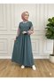 Double Colored Robali Medina Silk Tesuture Dress - 2
