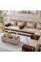 Arabian Majlis Outdoor Sofa Set - Brown Fabric, 2-Seater with Cushions & Handrest, UAE - 5