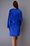 3978 Cobalt Blue Satin Nightgown Dressing Gown Set - 6