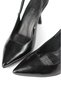 Margaret Flexible Soft Non-Slip Sole (10 cm) Black Patent Leather Open Elastic Women's Thick Heeled Shoes - 5