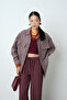 Women's Double Pocketed Winter Jacket with Gold Buttons - 3