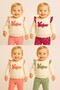 Baby Girl Bonjour Embroidered 2-Piece Set with Ruffle Detail on Sleeves, Sweatshirt and Pink Polka Dot Bottoms, 3-6-9-12 Months - 5