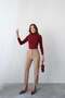High Waist Straight Cut Double Breasted Detailed Fabric Trousers 4613 - Beige - 4
