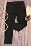 Boy's Adjustable Waist Straight Leg Black Jeans with Pockets Lycra Stretchy Trousers