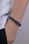 Double Row Round Cut Hematite Stone Natural Stone Bracelet