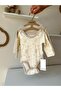 Baby Girl Cotton Double Long Sleeve Floral Patterned and Plain Bodysuit - 2