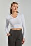 Women's V-Neck Long Sleeve Bodysuit - White