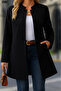 New Season Hakim Collar Women's Short Length Front Buttoned Pocketed Cashmere Jacket - 4