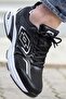 Men's Walking and Running Shoes - Black and White - 2