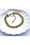 Steel Gold Blue Stone Detailed Bracelet - 2