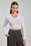 Women's V-Neck Long Sleeve Bodysuit - White - 4