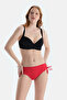 Red Gathered Bikini Bottom