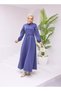 Shirt Collar Cuffed Buttoned Sleeves Belted Top Size Printed Imported Knitted Fabric Full Length Dress - 6