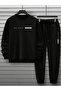 Men's Black Balance Summer Oversized Tracksuit Set - 2