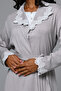 Lace Robe Long Sleeve Button Collar Women's Pilama Set 3-Piece Set - 3